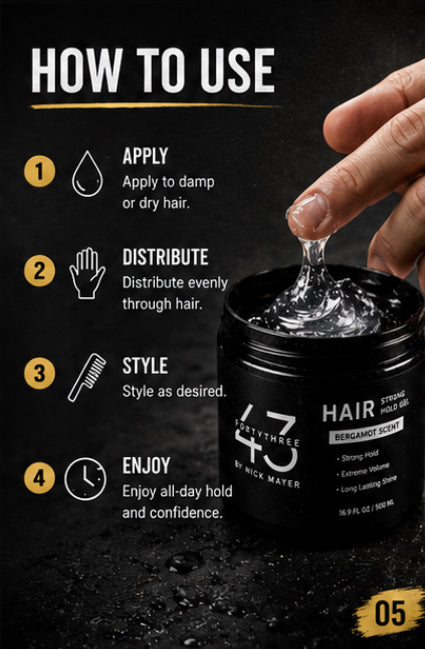 43 Strong Hold Hair Gel - Bergamot Scent