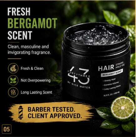 43 Strong Hold Hair Gel - Bergamot Scent